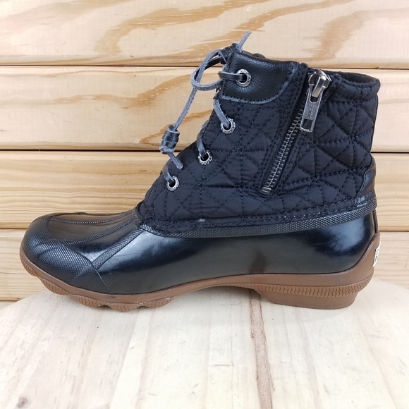 Sperry Duck Rain Boots Women's 7M Black Syren Gulf Quilted Waterproof STS85251 - Picture 11 of 12